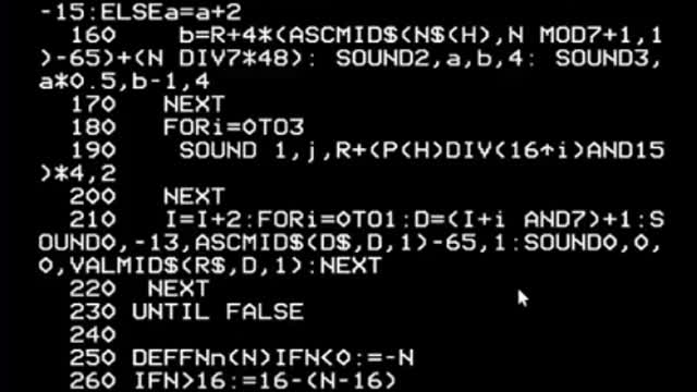 Random tune generator for BBC Micro