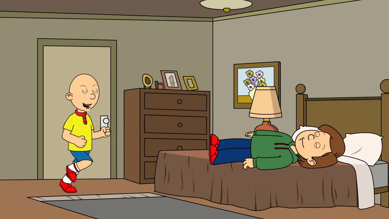 Caillou steals his dad's credit card to buy the KFC bucket at 1AM/Grounded