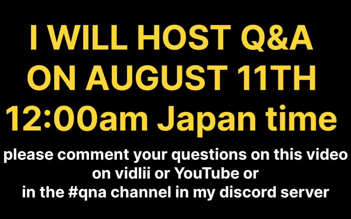 Q&A on August 11th please comment on this video
