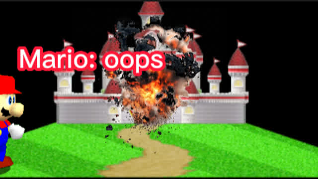 mario blows up the casle