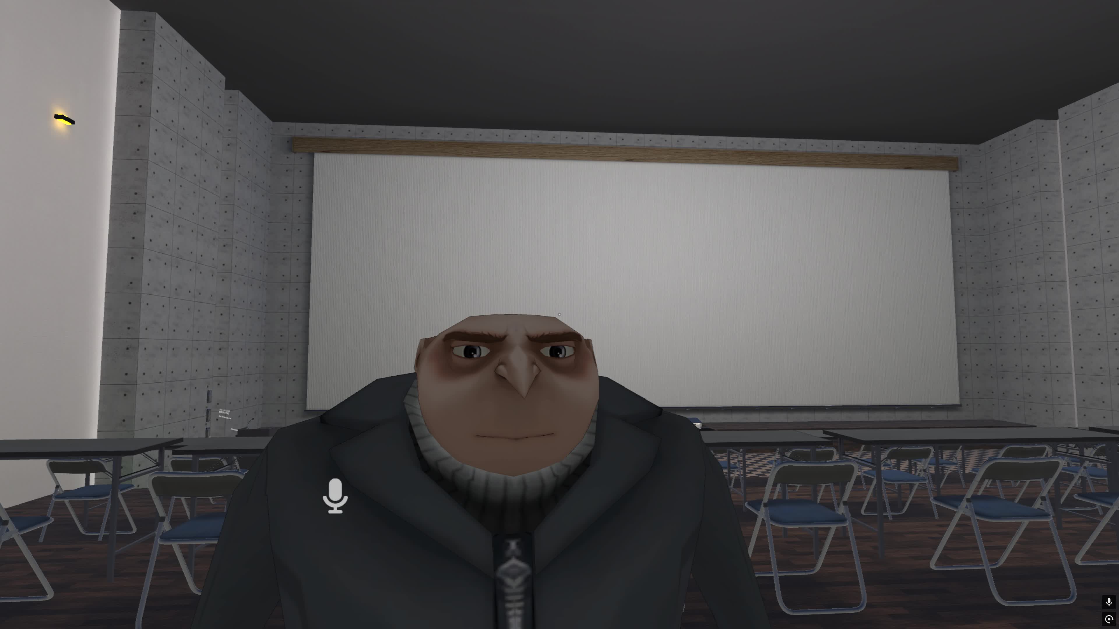 Gru Practicing his big speech for tomorrow