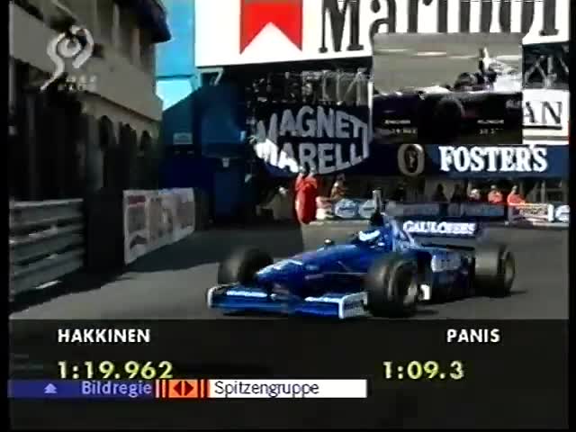 F1 Monaco 1997 FP3-Panis crashes