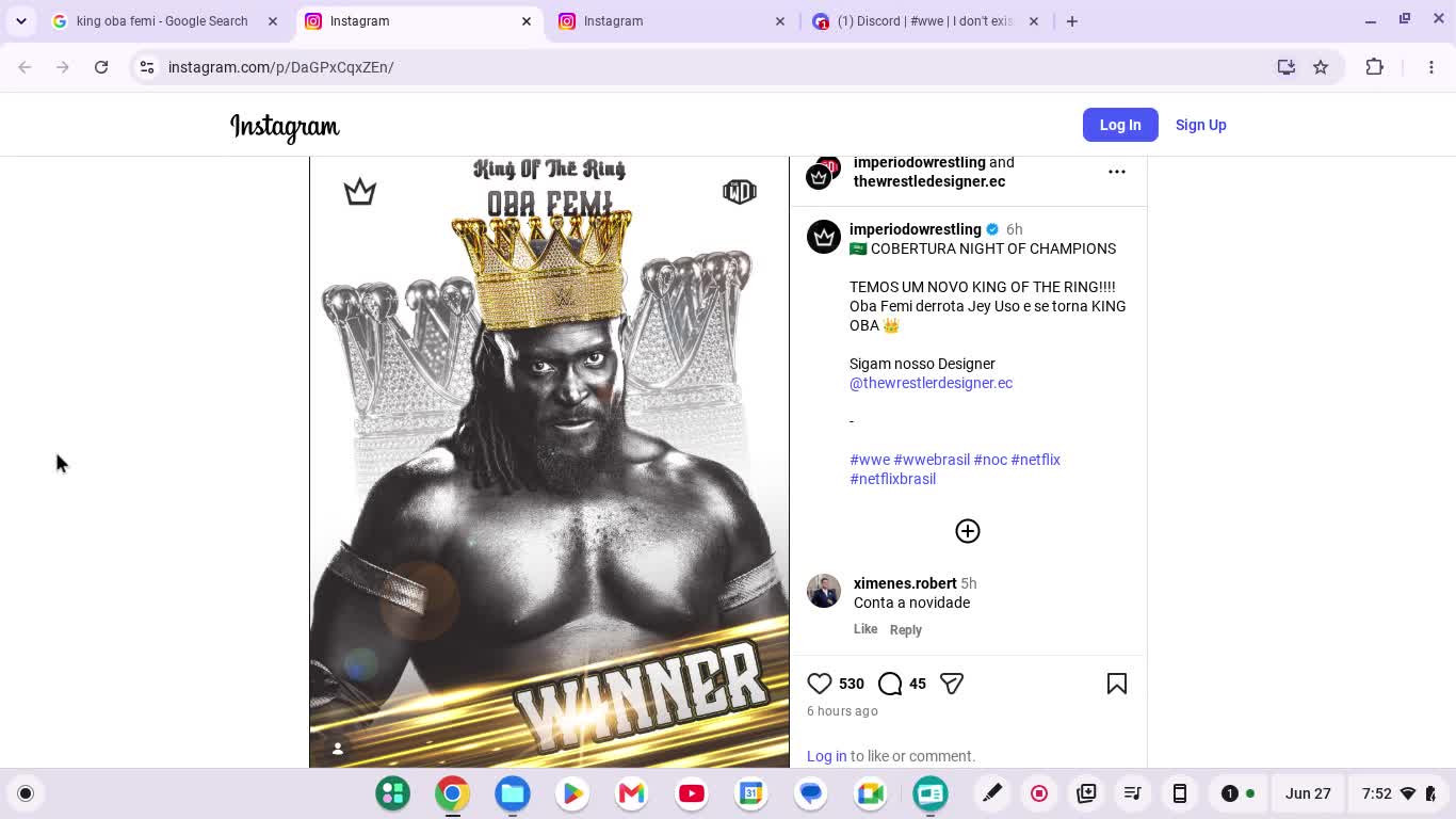 Congrats To Oba Femi For Becoming King Of The Ring