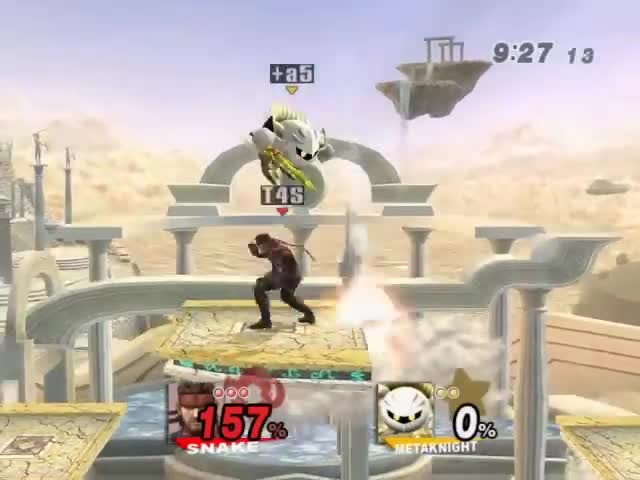 [SSBB]Snake(red) vs. MetaKnight(white)[TAS]