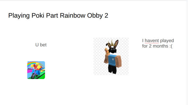 Playing Poki Part Rainbow Obby 2