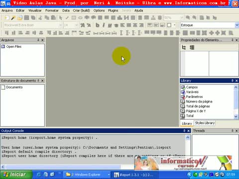 aula 101 java-NetBeans5.5 Ireport Criando a Conexão
