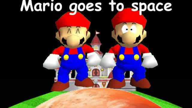 Mario goes to space Mario goes to space