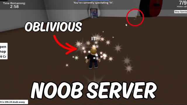 NOOB SERVER - Hide And Seek Extreme Gameplay (ROBLOX)