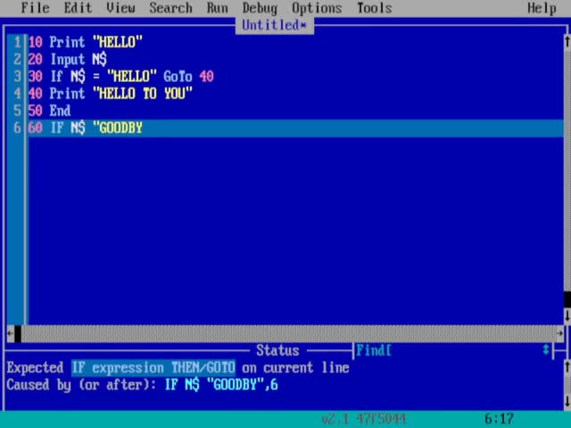TEXT ADVENTURE GAME IN BASIC
