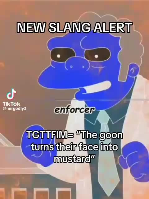 the goon turns their face into mustard