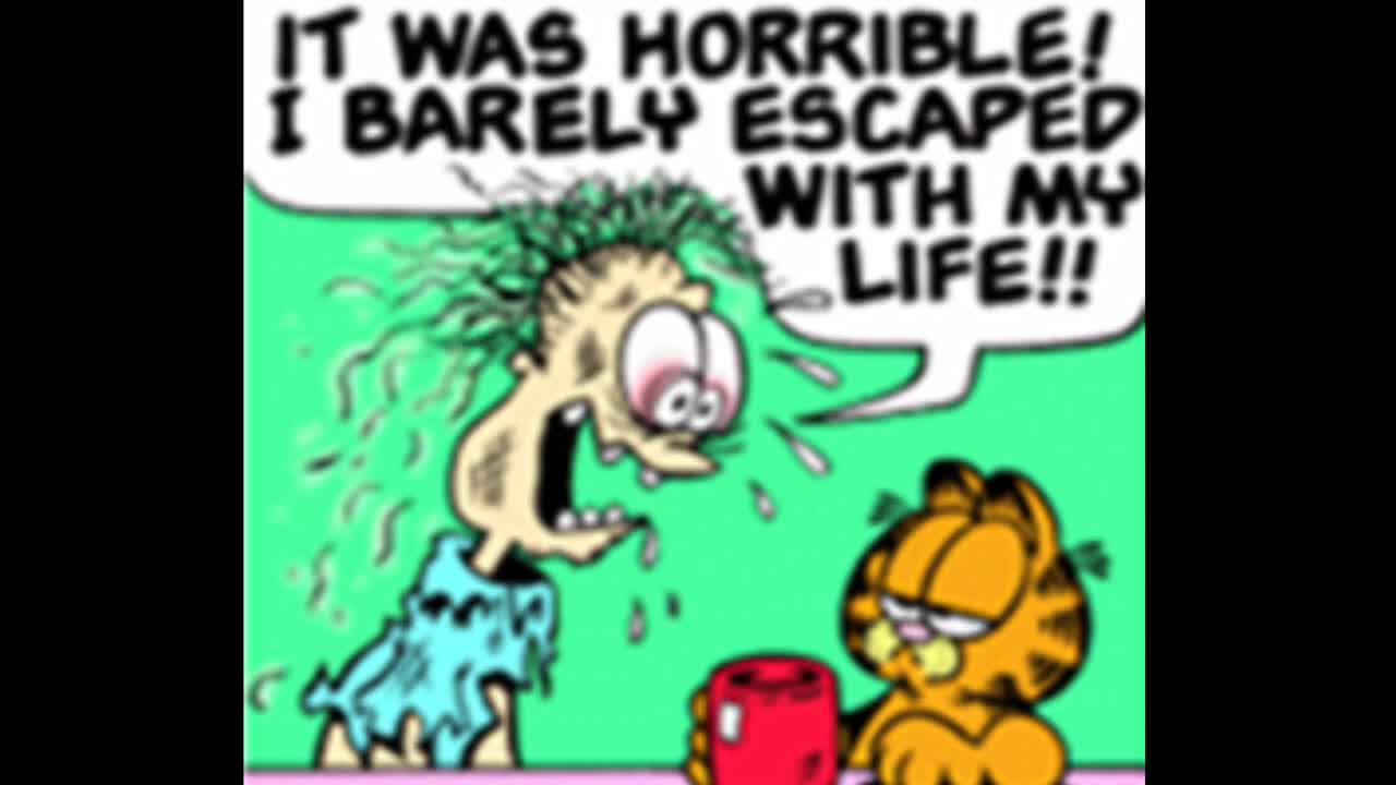 Jon Arbuckle says some knowledge about 3D Printing from George and then Gets Beaten Up...