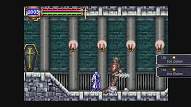 Castlevania: Aria of Sorrow Extras 02 Como matar al golem de hierro de un solo golpe.