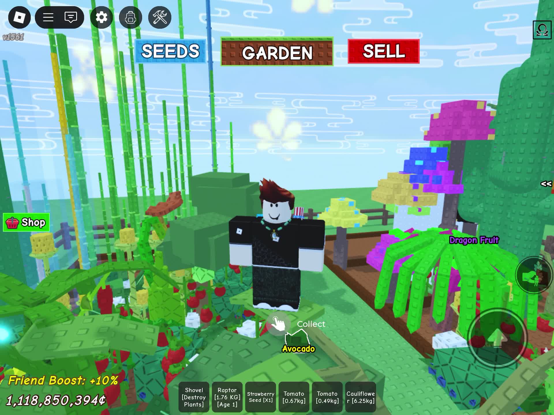 Me playing Grow A Garden