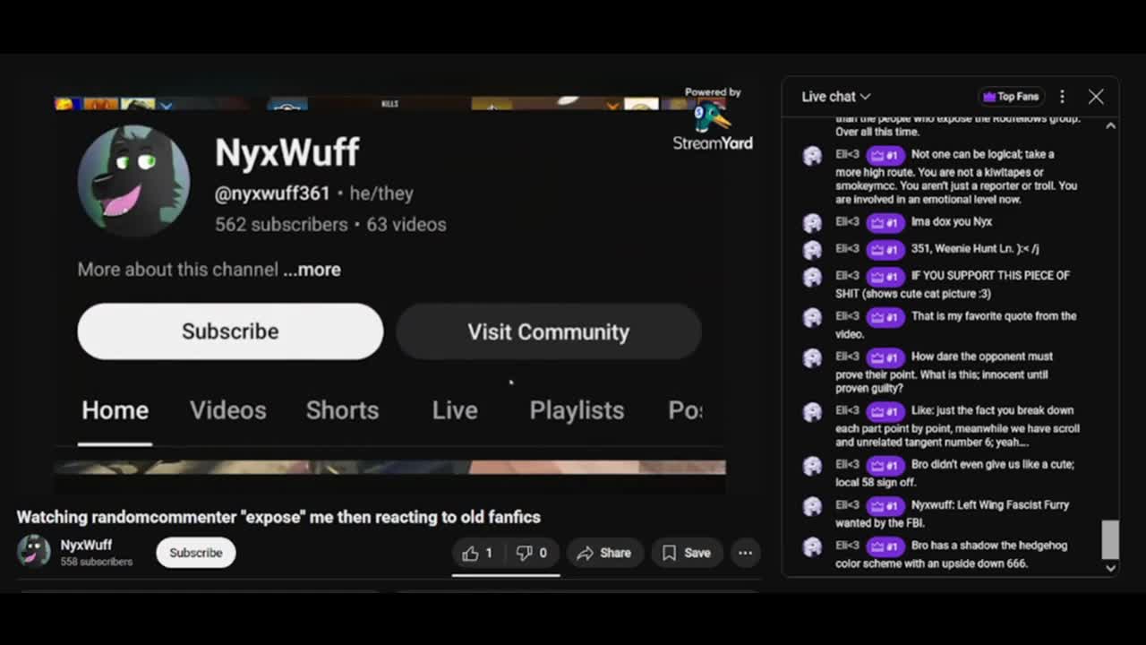 nyxwuff melts down over me and chronic999's videos (part 5)