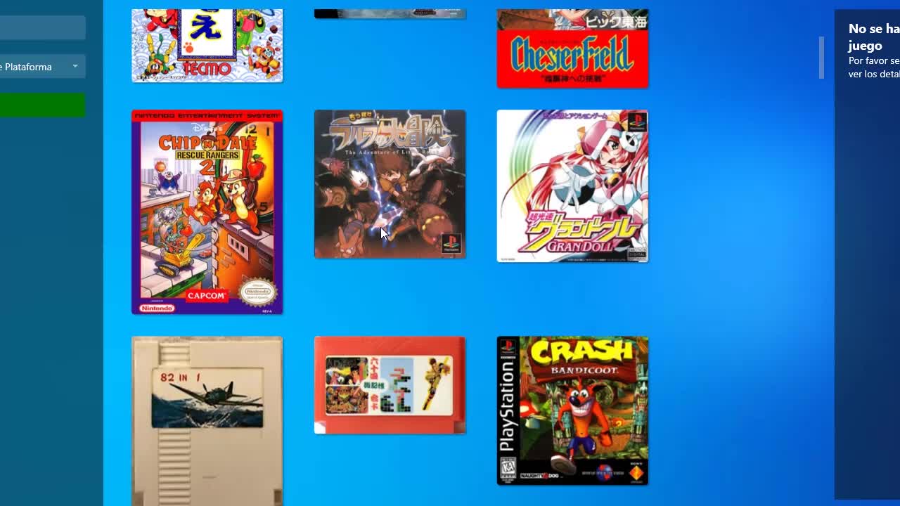 Jugar juegos de NES y PS1 en Launchbox
