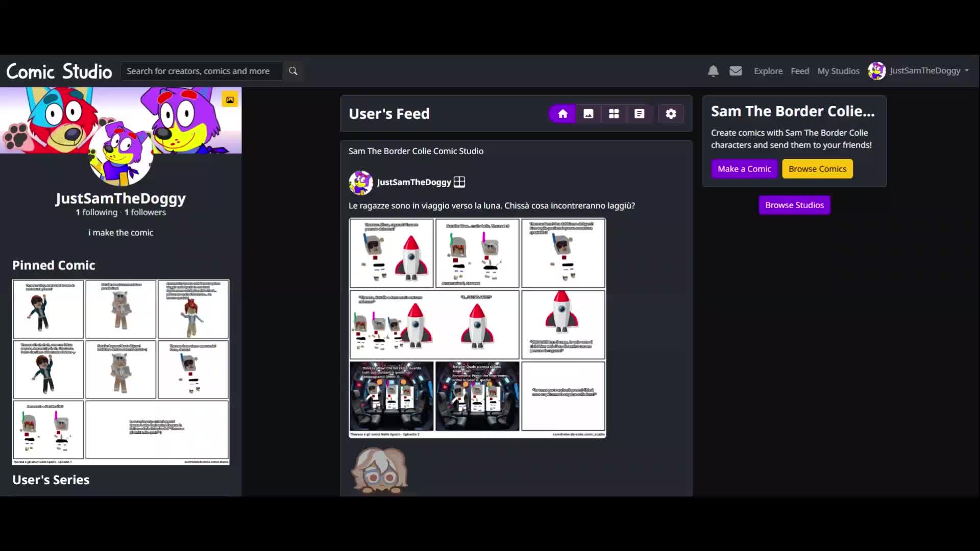 Volg mij zeker op Comic Studio voor meer afleveringen van Theresa e gli amici nello spazio.