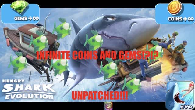 HOW TO GET ∞ GEMS IN HUNGRY SHARK EVO[UNPATCHED]!!!