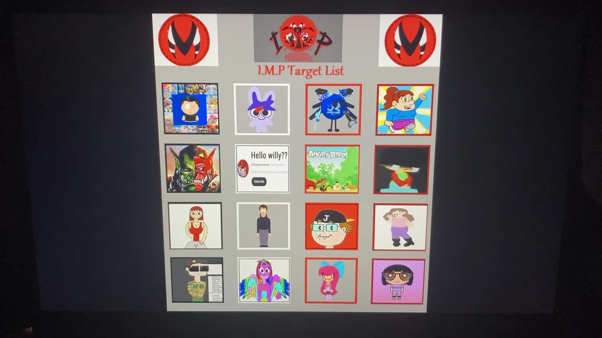 My I.M.P. Target List 7 (Inspired By DomTheMultiFandomHellhound) (Reupload)