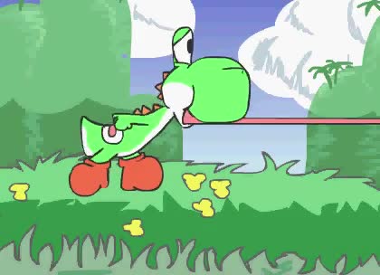 yoshi, egg, and melon