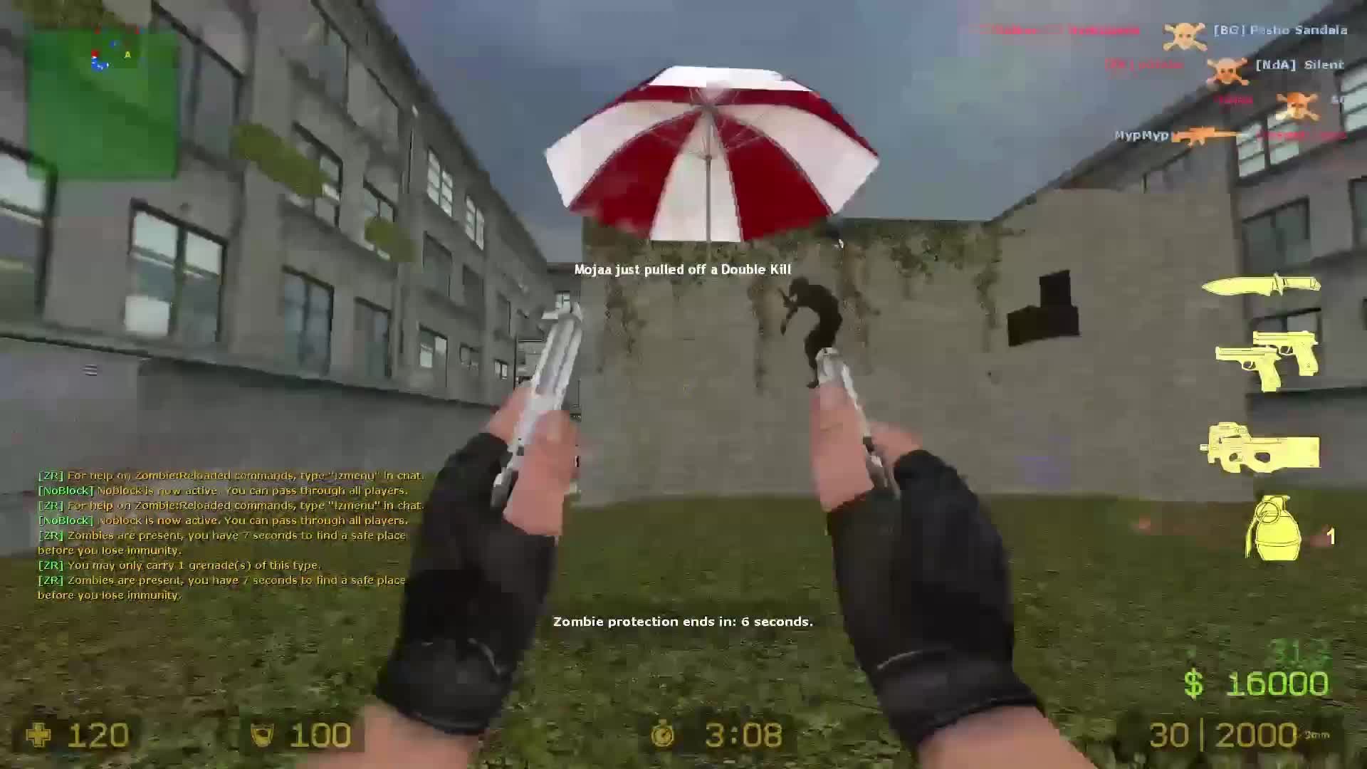 niño loco aleman juega al counter strike source modo zombie