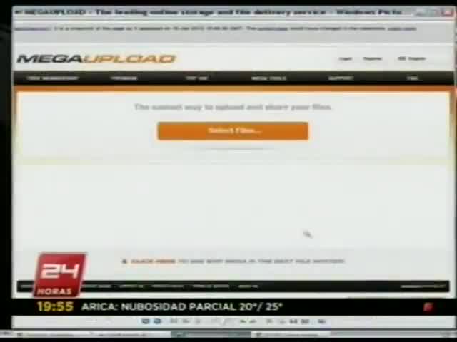 Gobierno de Estados Unidos cierra sitios MegaUpload y MegaVideo - 24 HORAS TVN 2012