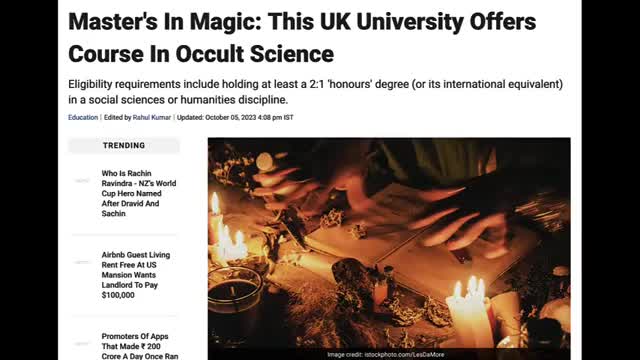 SHARE THIS! YOU CAN NOW GET A MASTERS DEGREE AT A UNIVERSITY IN DEVIL WORSHIP AND OCCULT PRACTICES!