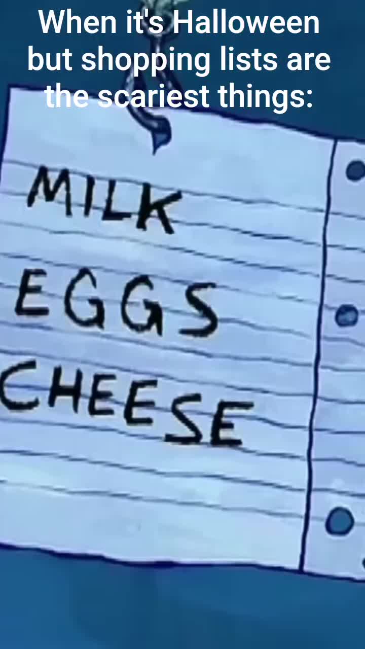 When it's Halloween but shopping lists are the scariest things When it's Halloween but shopping lists are the scariest things