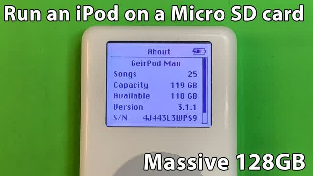 Massive 128GB in an old black and white iPod. Flash modding an iPod Classic.