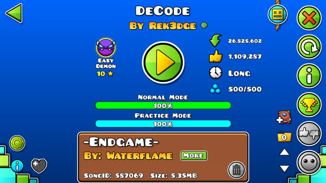 Geometry Dash - DeCode (Demon) By Rek3dge 100% Complete