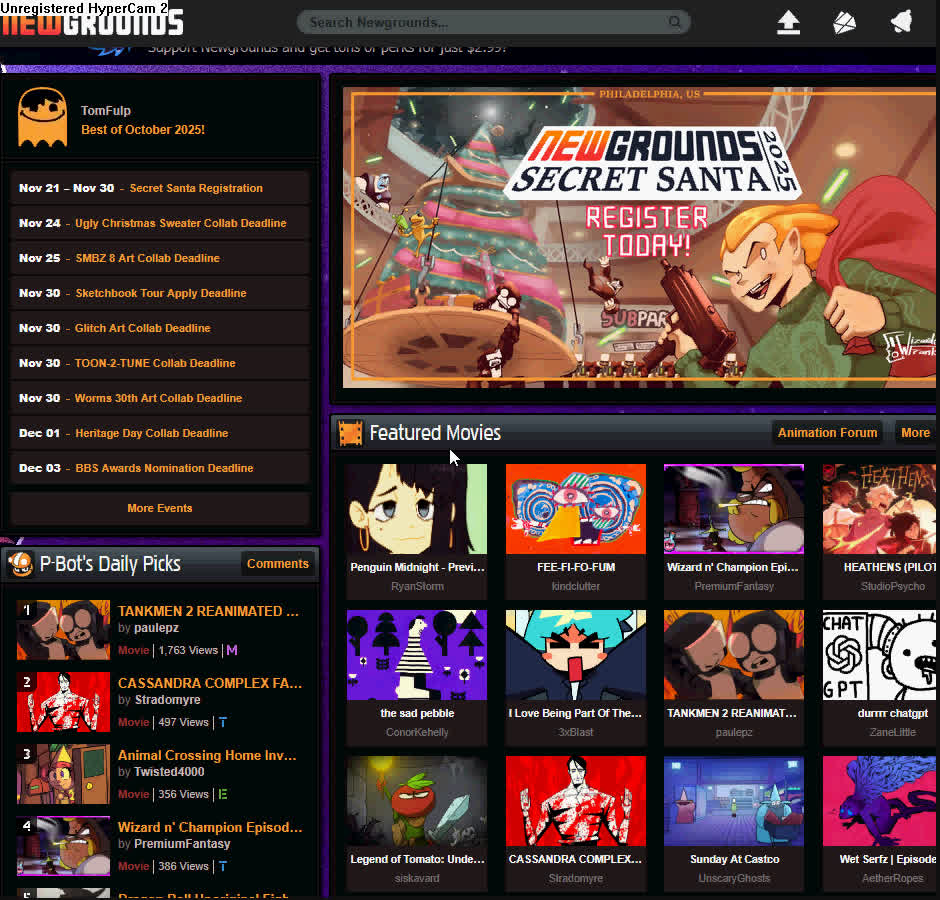 newgrounds :P