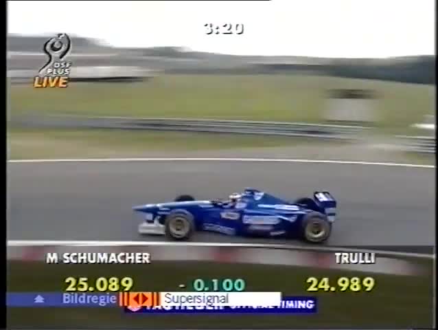 F1 Hungary 1997 FP2-Trulli, Alesi and Michael Schumacher spin