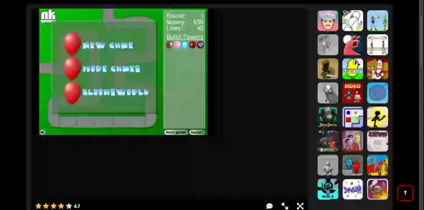 Balloons tower defends