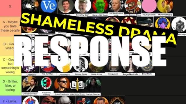 Response to ULTIMATE Youtuber Tier List - Zero Bias Response to ULTIMATE Youtuber Tier List - Zero Bias