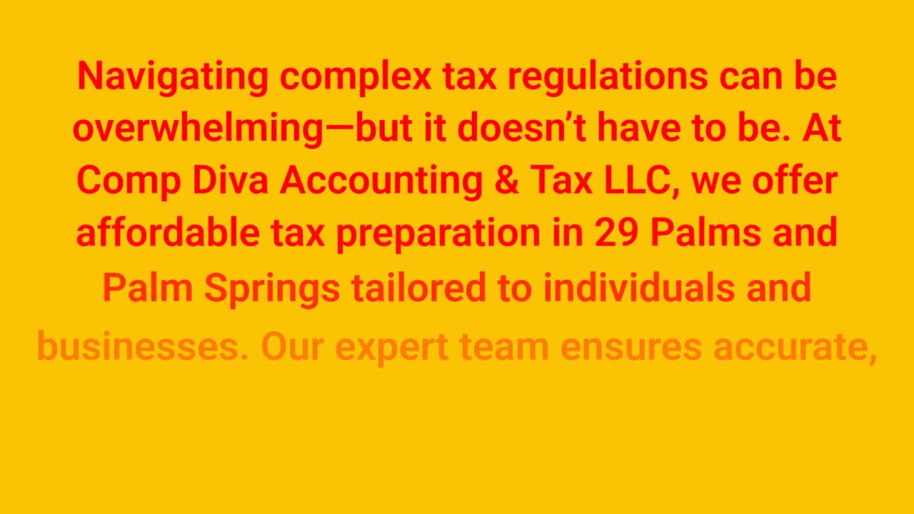 Comp Diva Accounting and Tax LLC - Tax Preparation in Palm Springs, CA