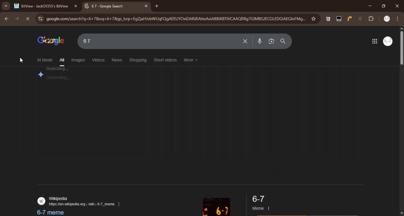 New Google Easter Egg (6 7) New Google Easter Egg (6 7)