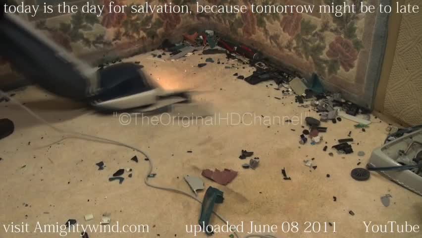 Hoover convertible smash with World Is Mine playing