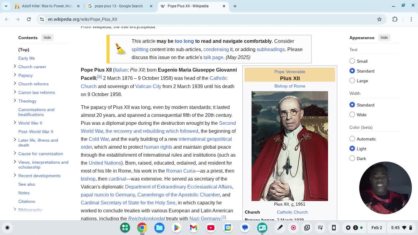 Hitler was a known puppet compared to Pope Pius XIII