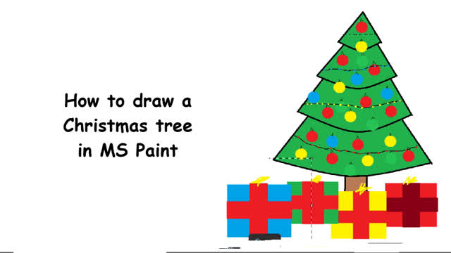 How to draw a Christmas tree in MS paint