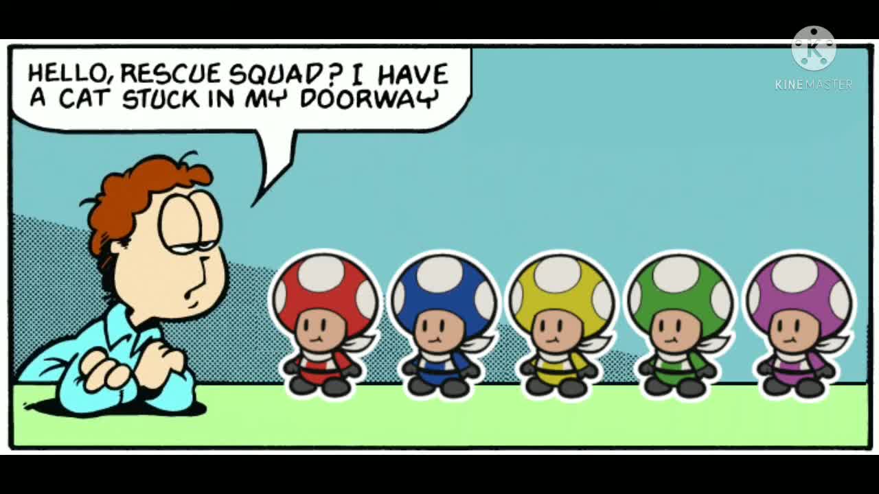 Jon Arbuckle meets the Rescue Squad Toads