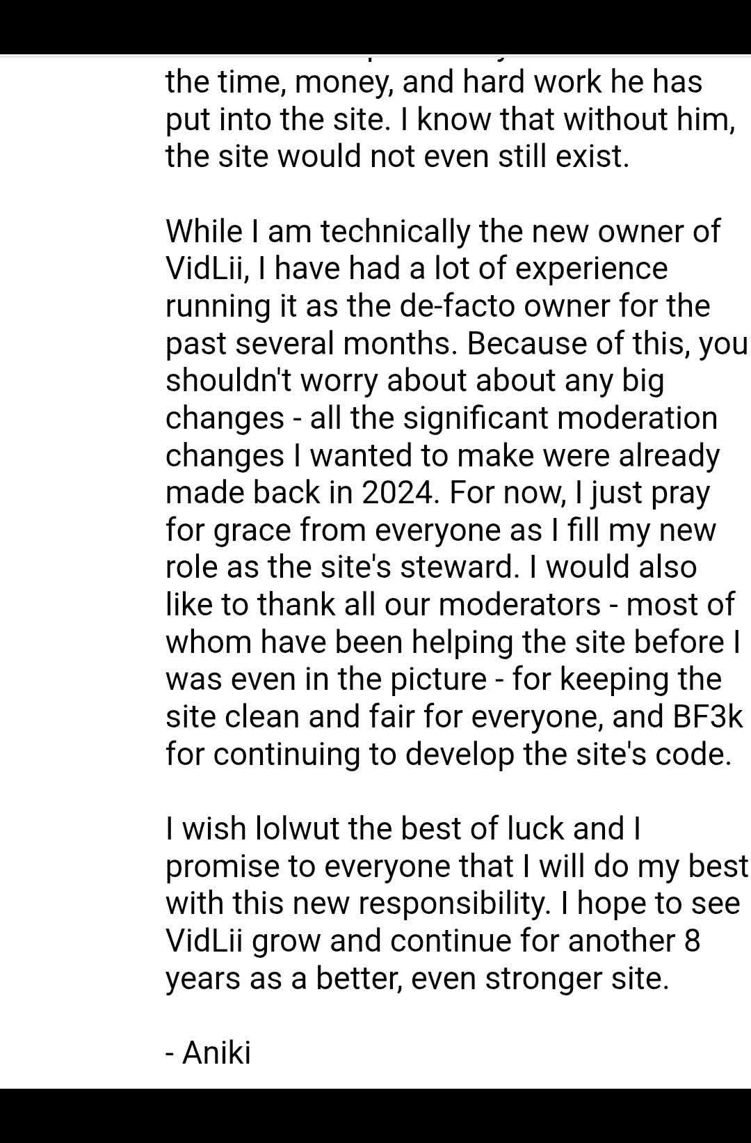 Goodbye and Thank you lolwut