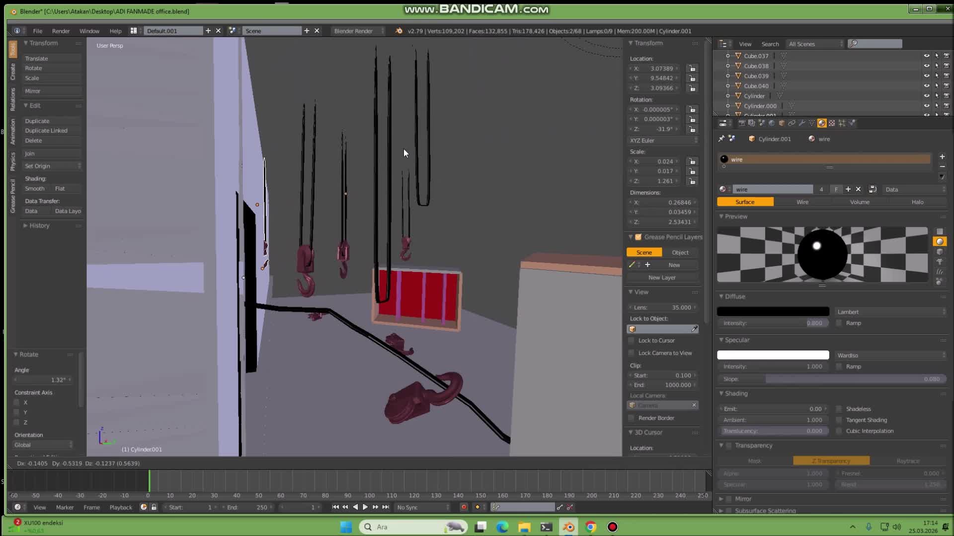 Timelapse of me making the meat freezer in blender 2.79