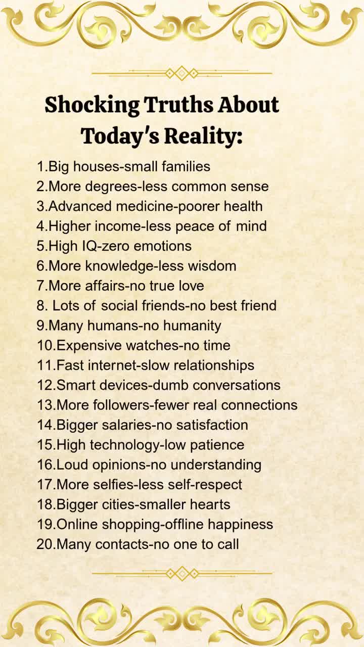 Shocking Truths About Today's Reality