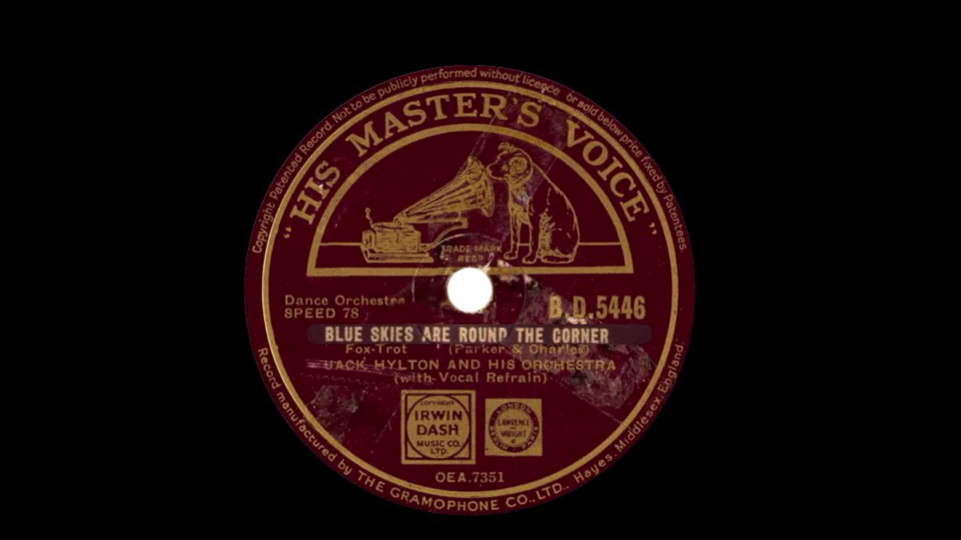 Blue Skies Are Round The Corner. Jack Hylton And His Orchestra (1939)