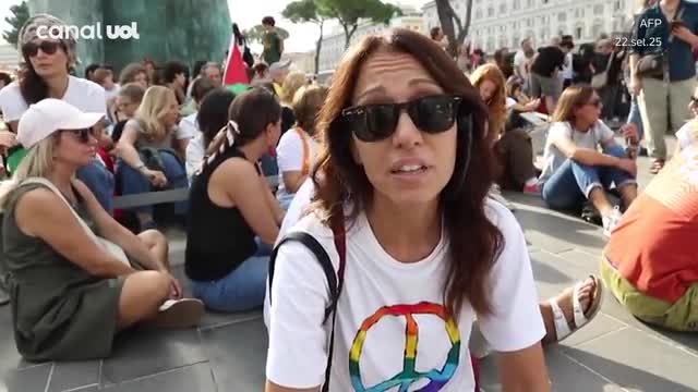 Italianos vão às ruas apoyar Palestina Italianos vão às ruas apoyar Palestina