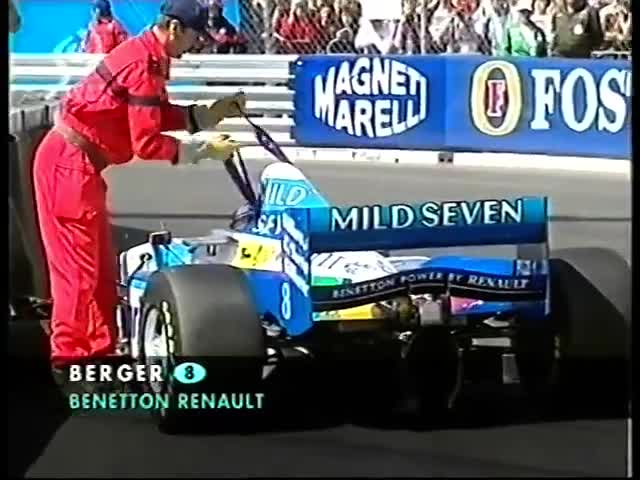 F1 Monaco 1997-FP4 Berger crashes