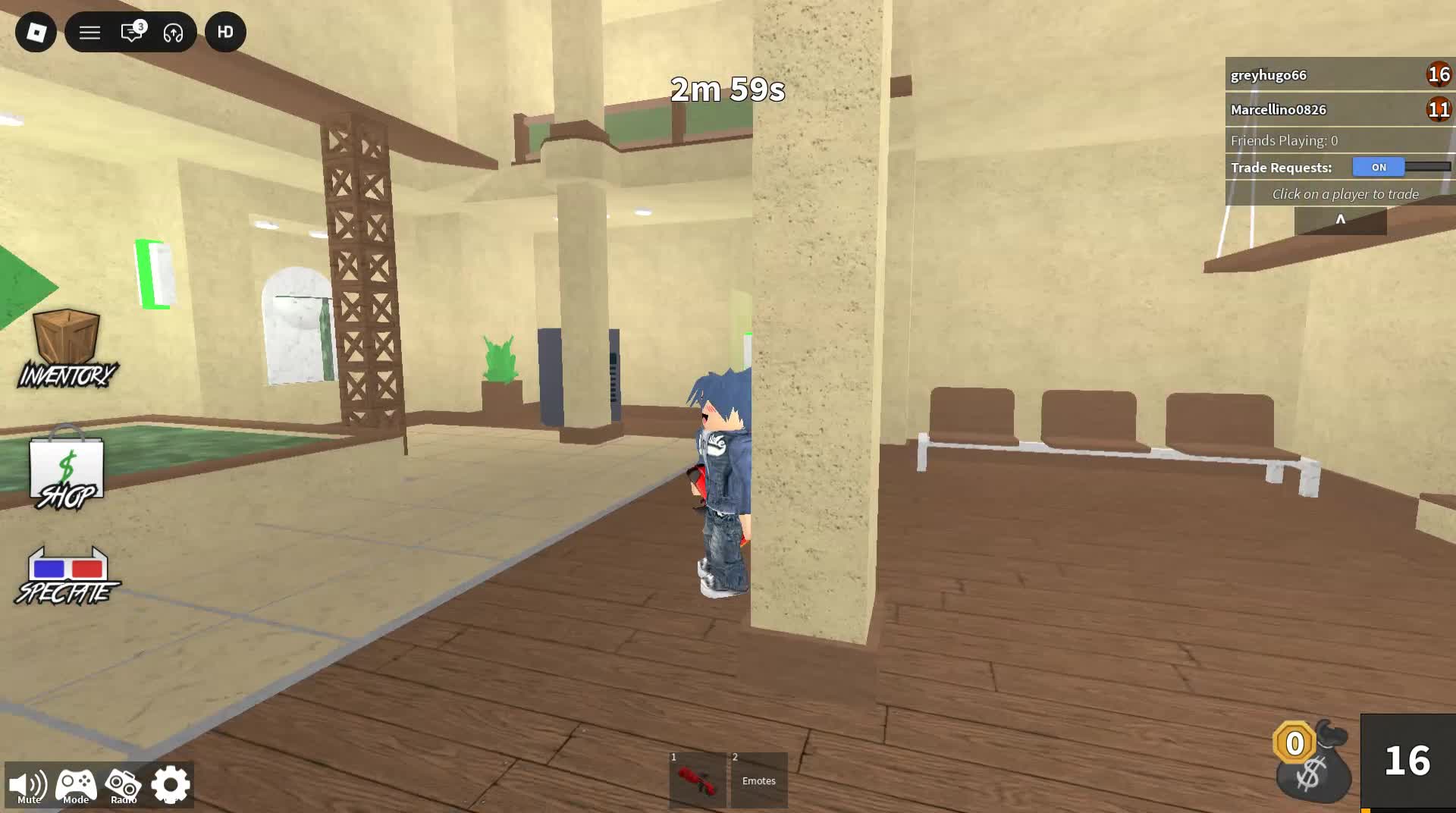 PLAYING MM2 with my friend