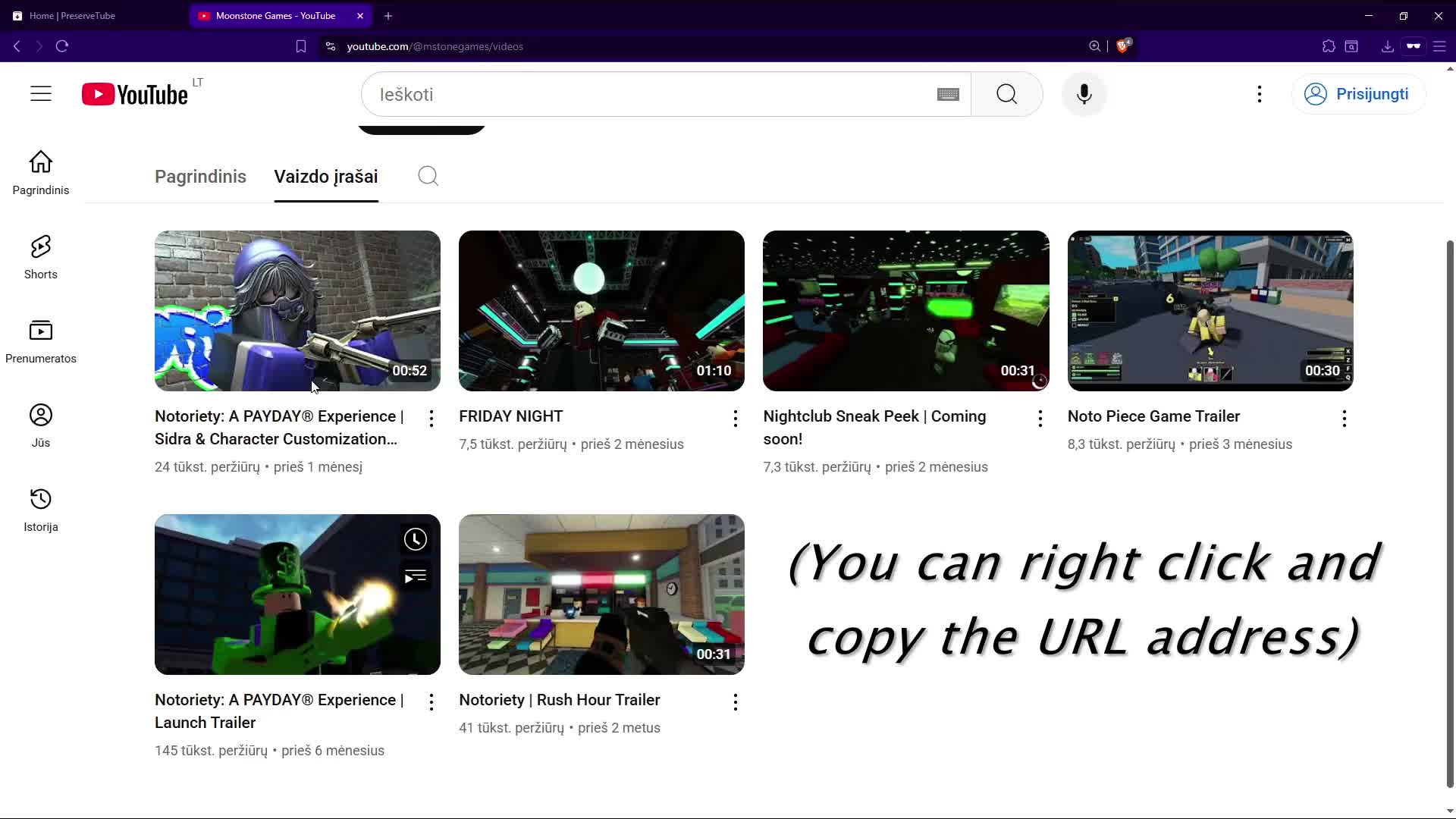A PreserveTube Guide (or Tutorial)