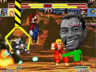 M.U.G.E.N - Zero & Ken Vs Super Luigi & Omega Tiger Woods 2ndTry