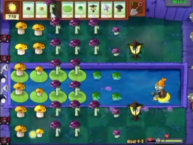 Plantas contra zombies - nivel 4-2 Plantas contra zombies - nivel 4-2